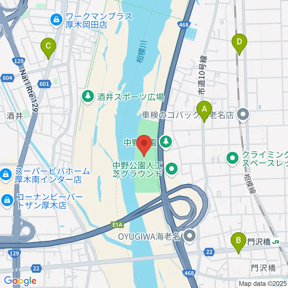 中野多目的広場周辺のコンビニエンスストア一覧地図
