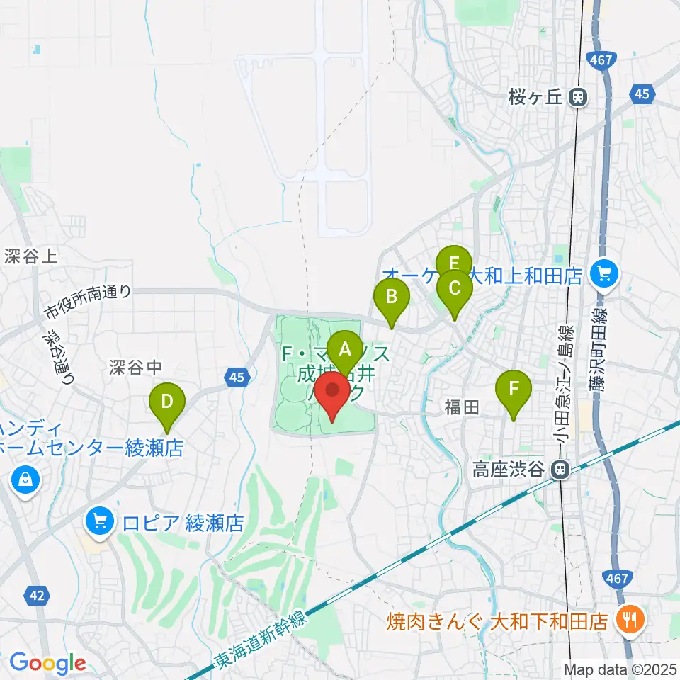 F・マリノス 成城石井パーク多目的スポーツ広場周辺のコンビニエンスストア一覧地図