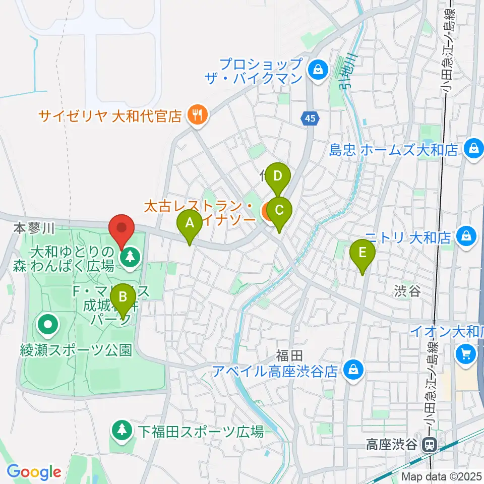 F・マリノス 成城石井パーク芝生グラウンド周辺のコンビニエンスストア一覧地図