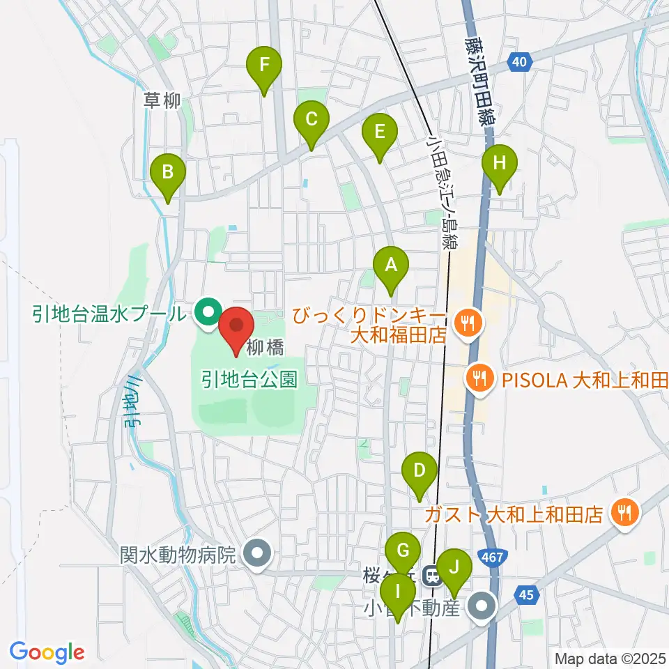 引地台公園野外音楽堂周辺のコンビニエンスストア一覧地図