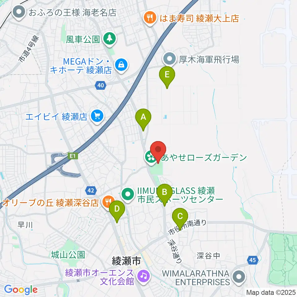 あやせノーブルスタジアム周辺のコンビニエンスストア一覧地図