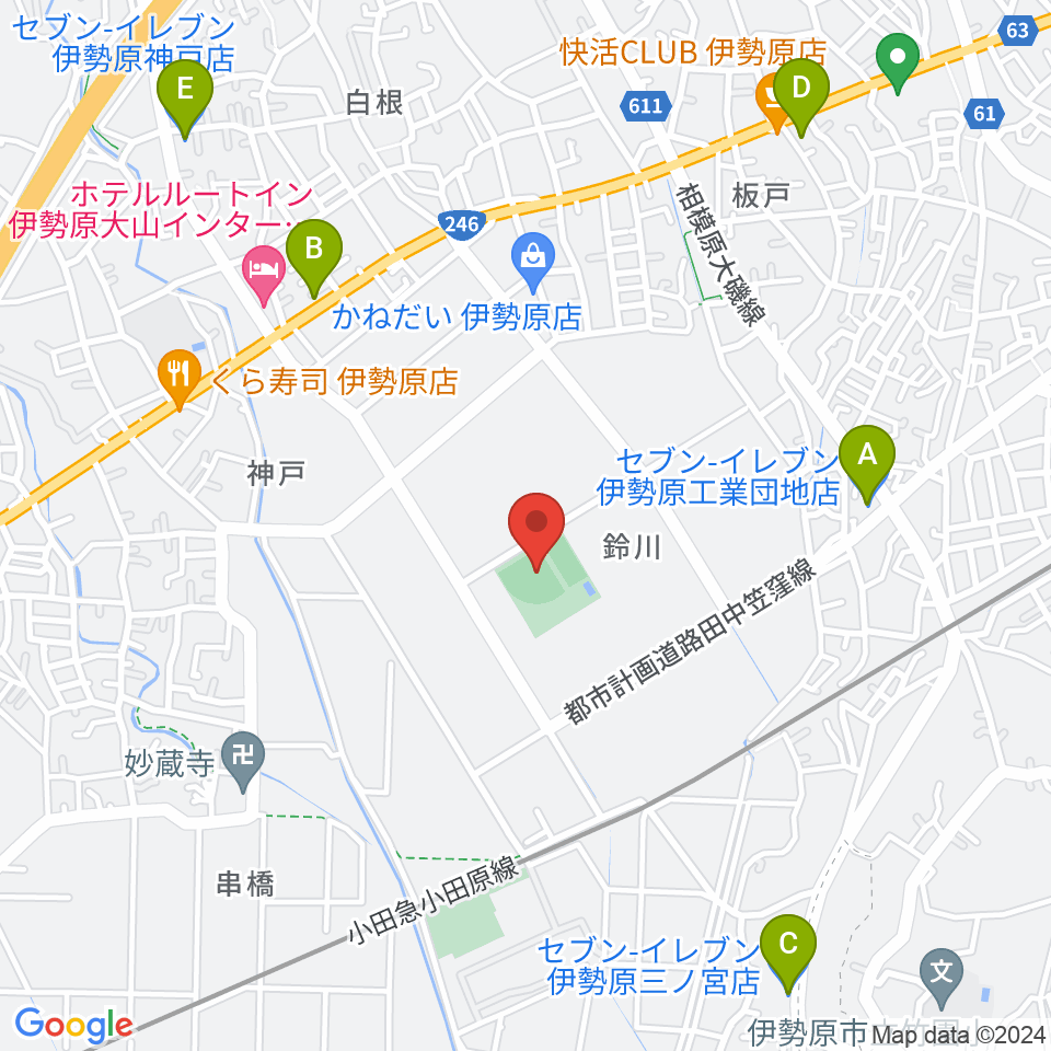 チャンピオンすずかわ野球場周辺のコンビニエンスストア一覧地図