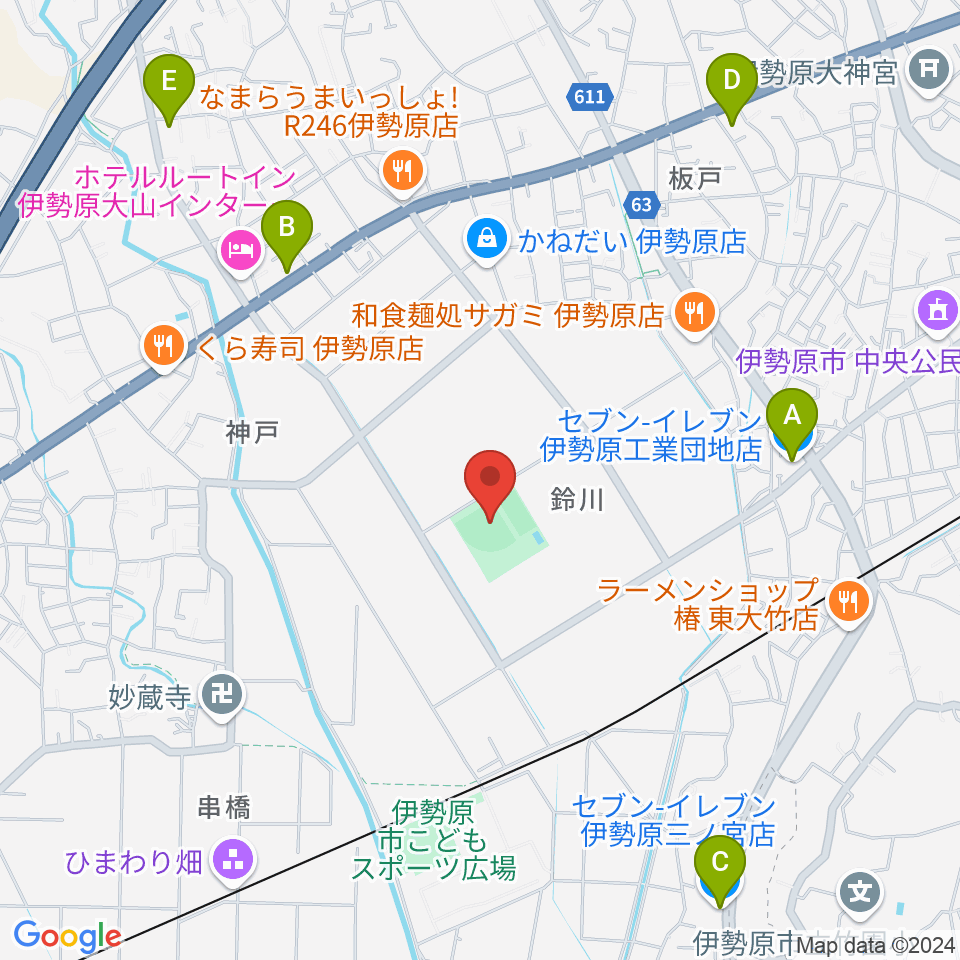 チャンピオンすずかわ野球場周辺のコンビニエンスストア一覧地図