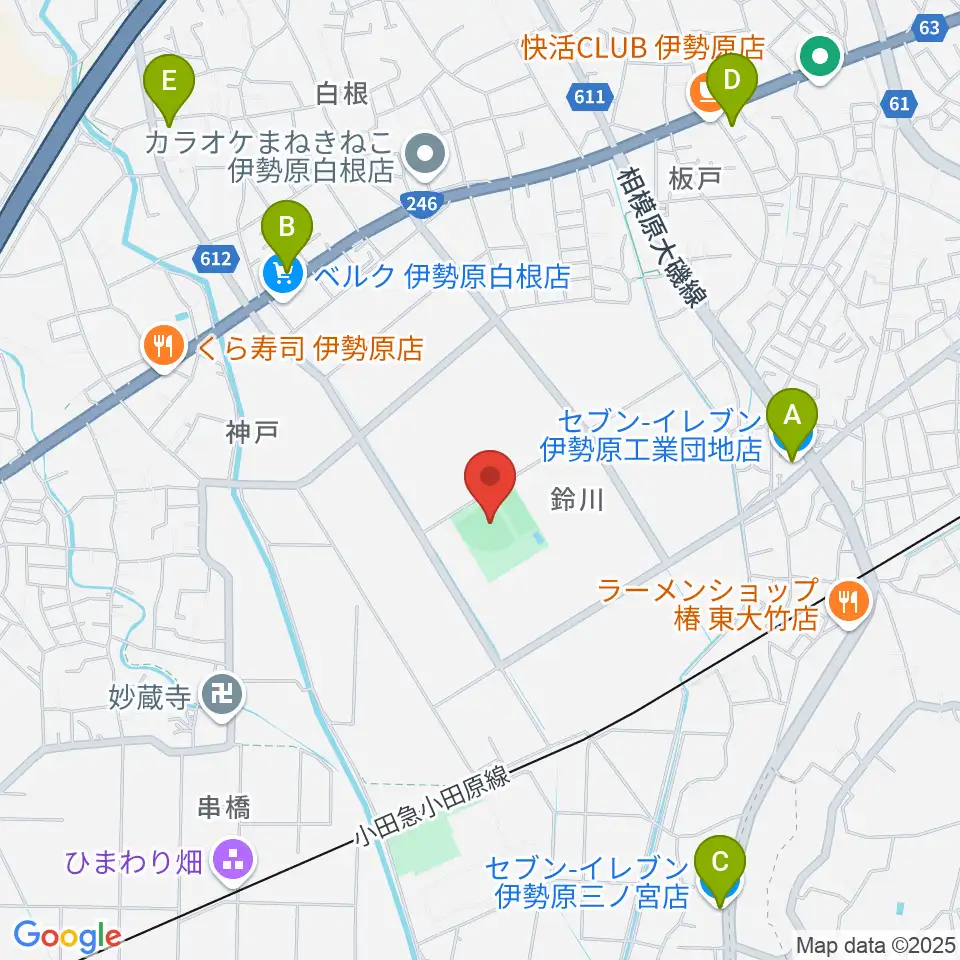 チャンピオンすずかわ野球場周辺のコンビニエンスストア一覧地図