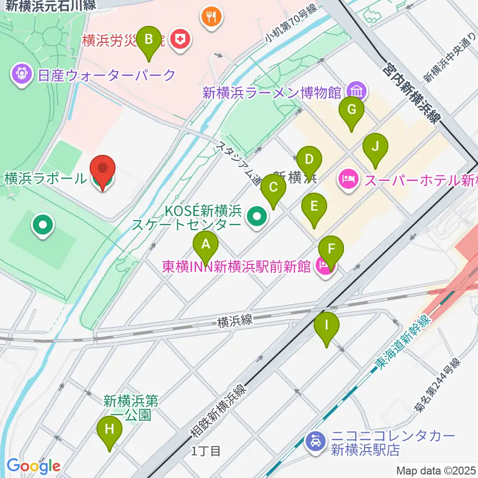 横浜ラポール周辺のコンビニエンスストア一覧地図