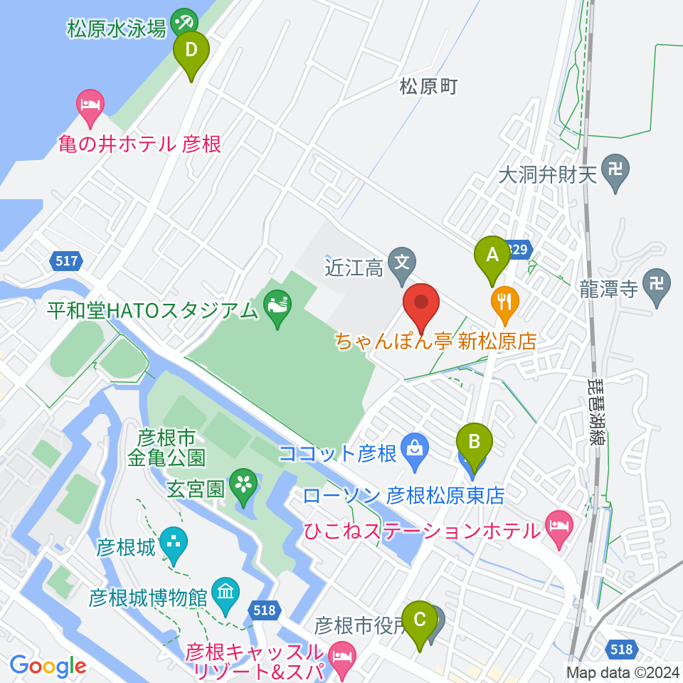 平和堂げんきっこフィールド周辺のコンビニエンスストア一覧地図