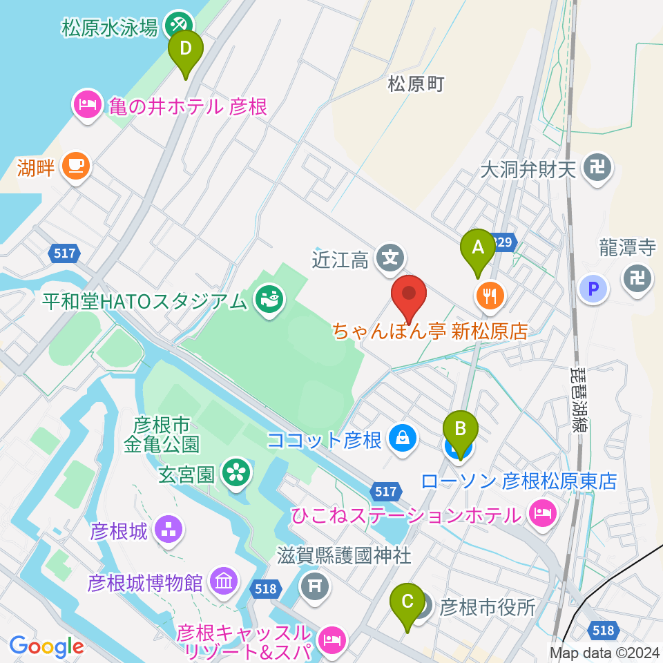 平和堂げんきっこフィールド周辺のコンビニエンスストア一覧地図