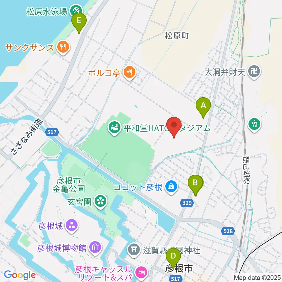 平和堂げんきっこフィールド周辺のコンビニエンスストア一覧地図