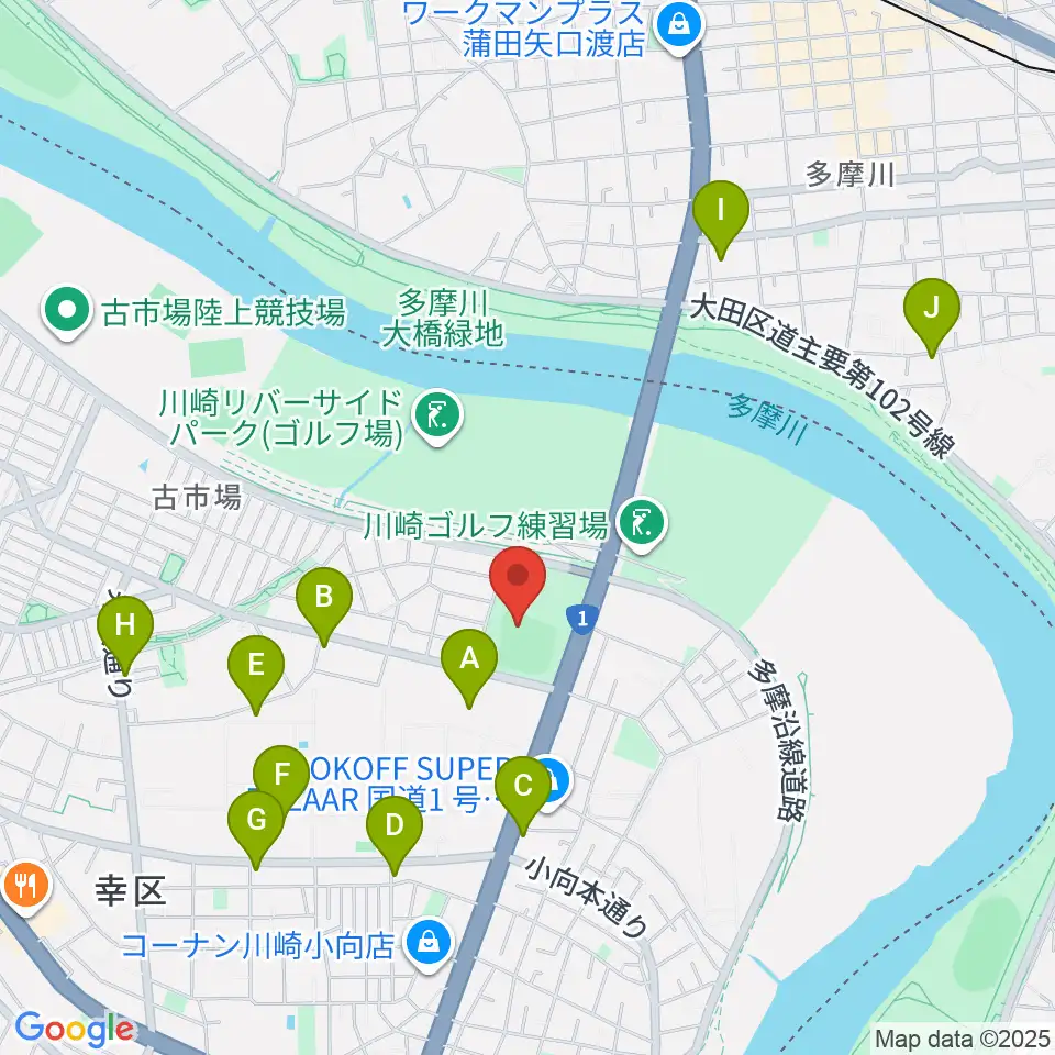 御幸公園野球場周辺のコンビニエンスストア一覧地図