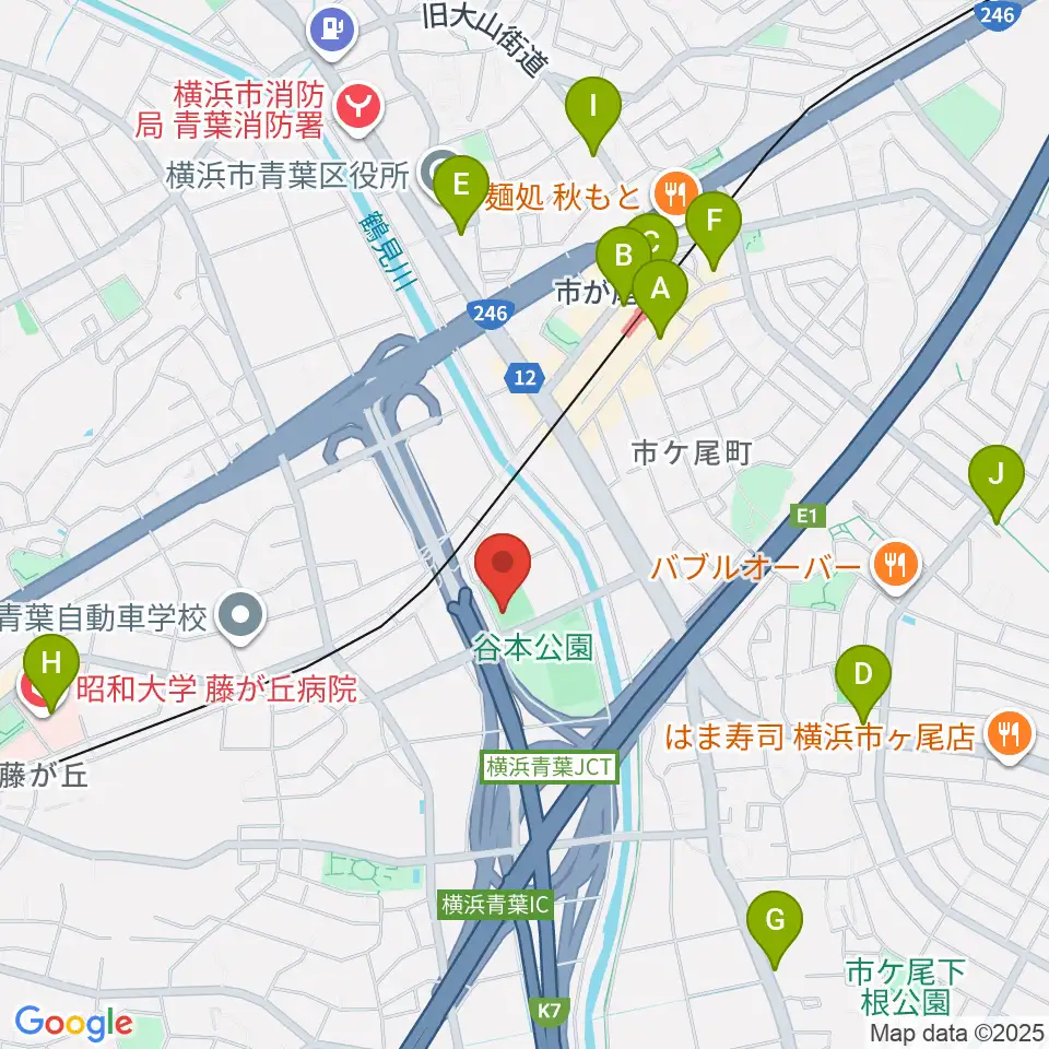 谷本公園多目的運動広場周辺のコンビニエンスストア一覧地図