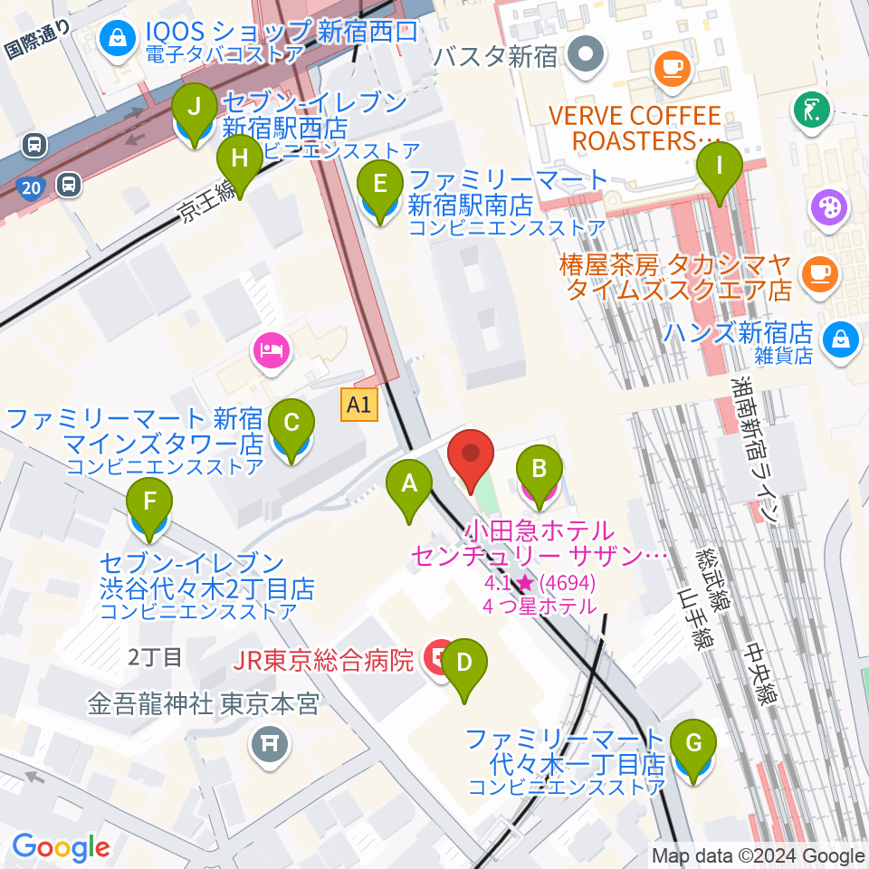 スタジオキーボード周辺のコンビニエンスストア一覧地図