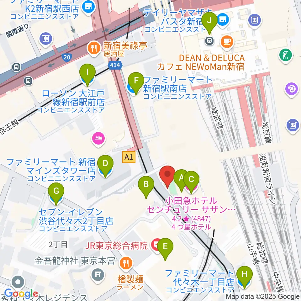 スタジオキーボード周辺のコンビニエンスストア一覧地図