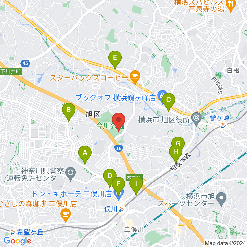 今川公園多目的運動広場周辺のコンビニエンスストア一覧地図