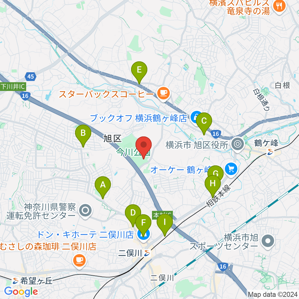 今川公園多目的運動広場周辺のコンビニエンスストア一覧地図