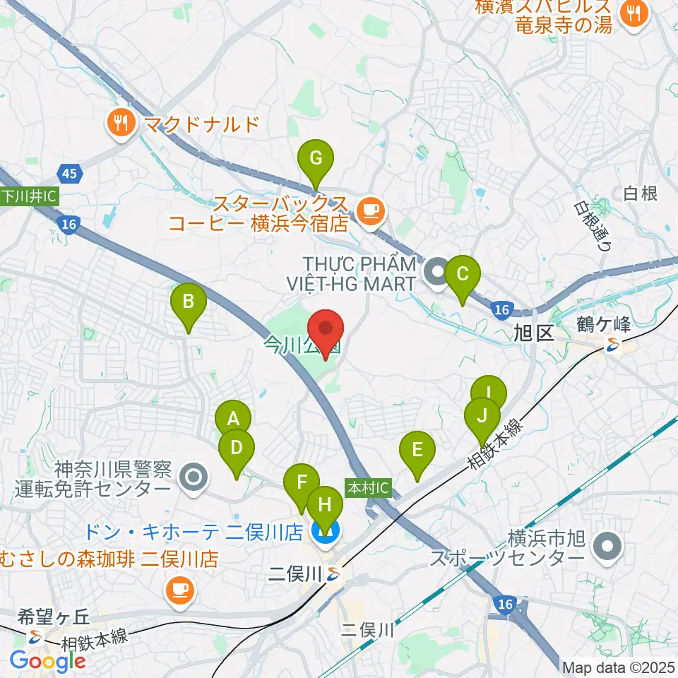 今川公園多目的運動広場周辺のコンビニエンスストア一覧地図