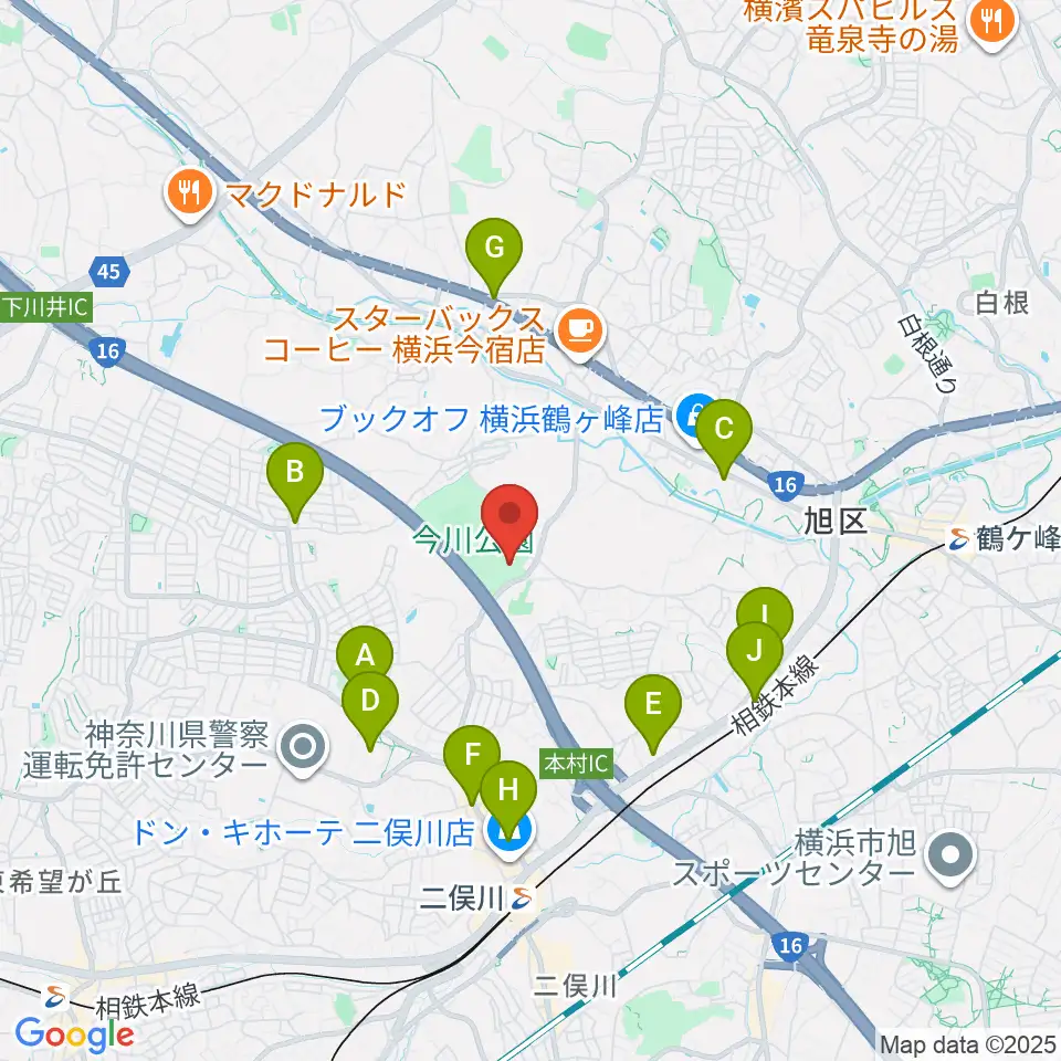 今川公園多目的運動広場周辺のコンビニエンスストア一覧地図