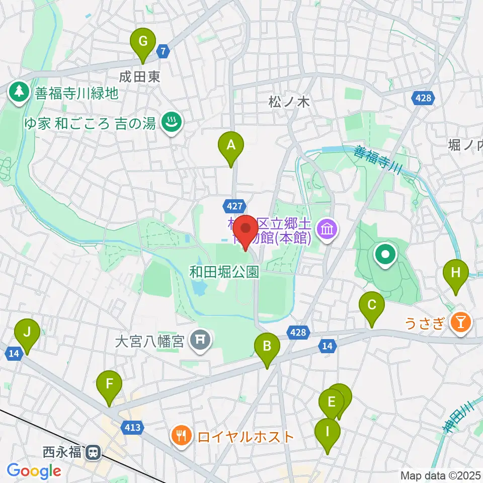 松ノ木運動場軟式野球場周辺のコンビニエンスストア一覧地図