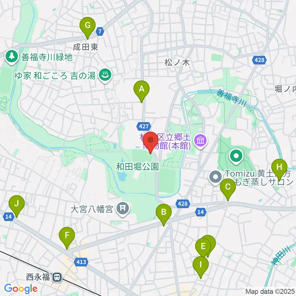 松ノ木運動場軟式野球場周辺のコンビニエンスストア一覧地図