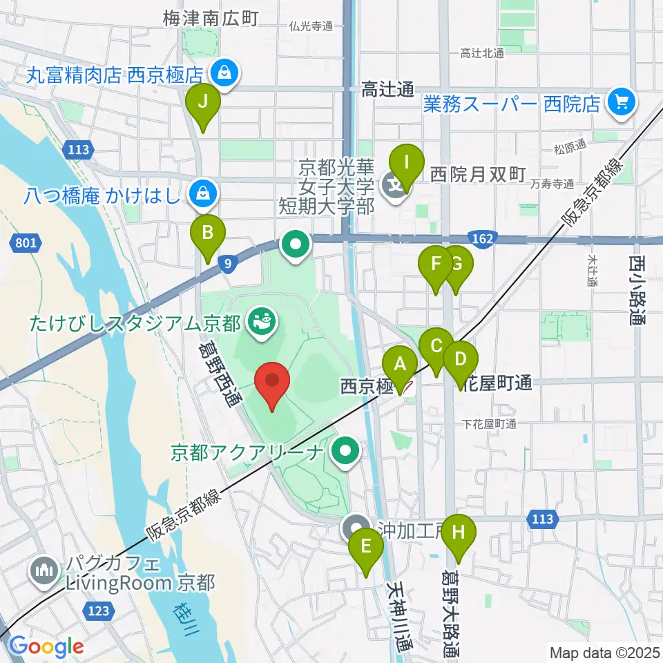 東寺ハウジングフィールド西京極周辺のコンビニエンスストア一覧地図