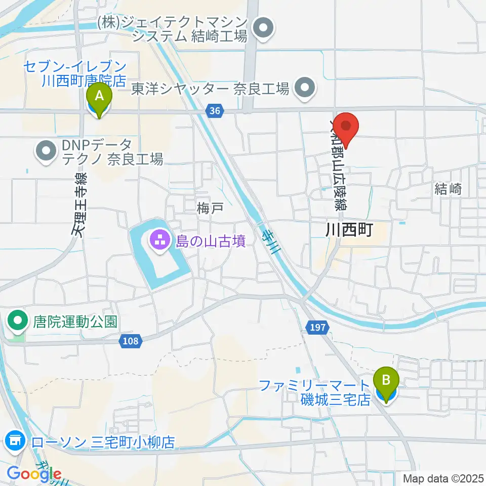 川西町中央体育館周辺のコンビニエンスストア一覧地図