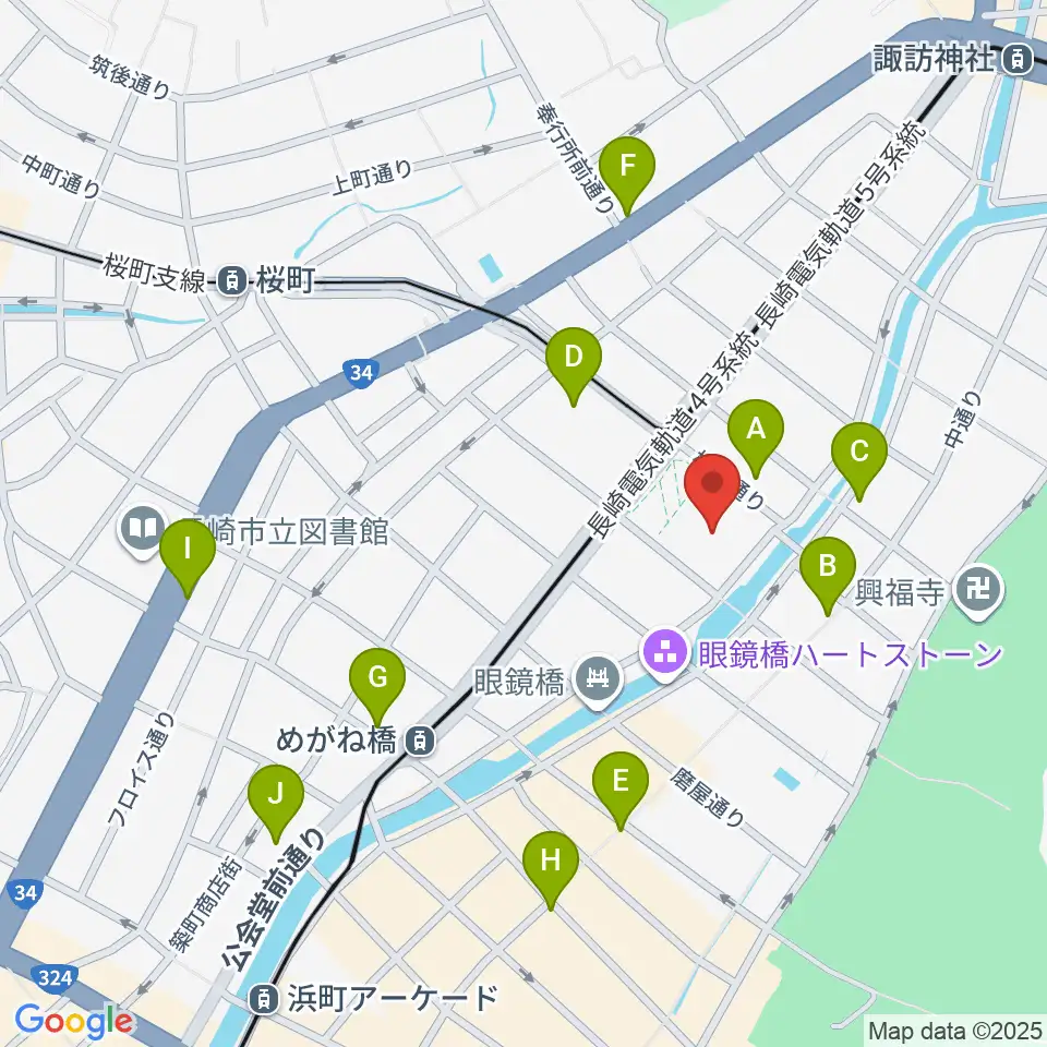 長崎市民体育館 周辺のコンビニエンスストア一覧地図