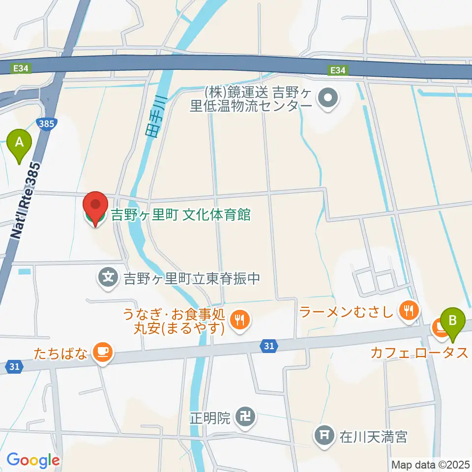 吉野ヶ里町文化体育館周辺のコンビニエンスストア一覧地図