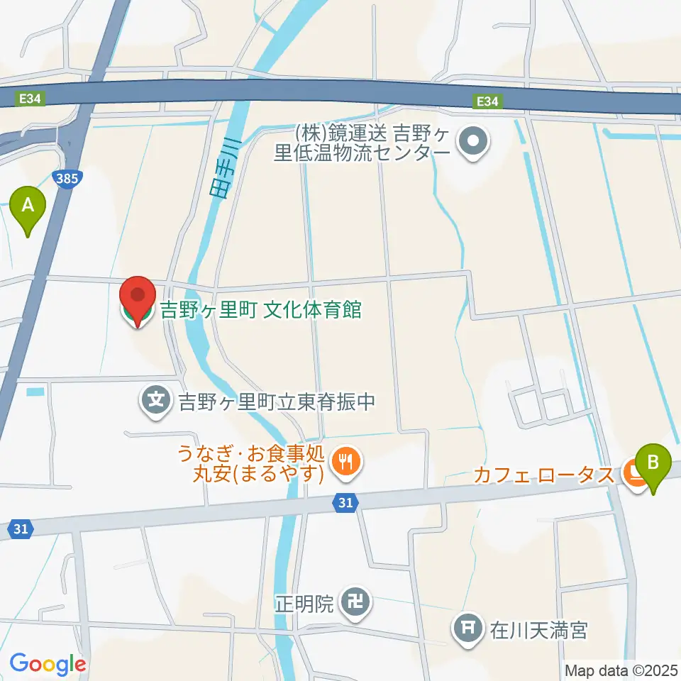 吉野ヶ里町文化体育館周辺のコンビニエンスストア一覧地図