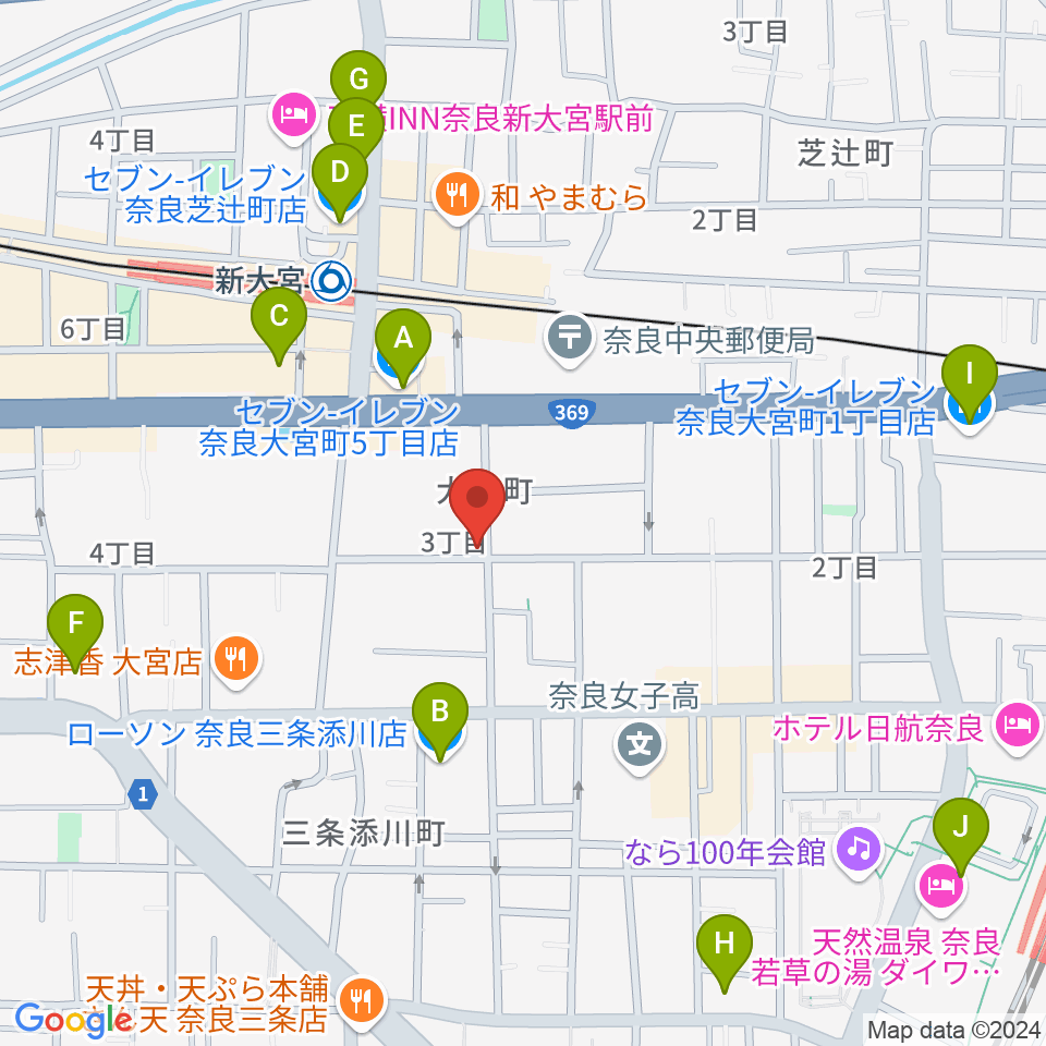 Eフラット音楽スタジオ周辺のコンビニエンスストア一覧地図