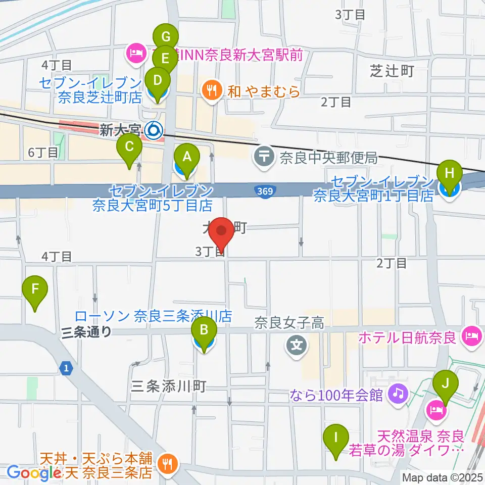 Eフラット音楽スタジオ周辺のコンビニエンスストア一覧地図