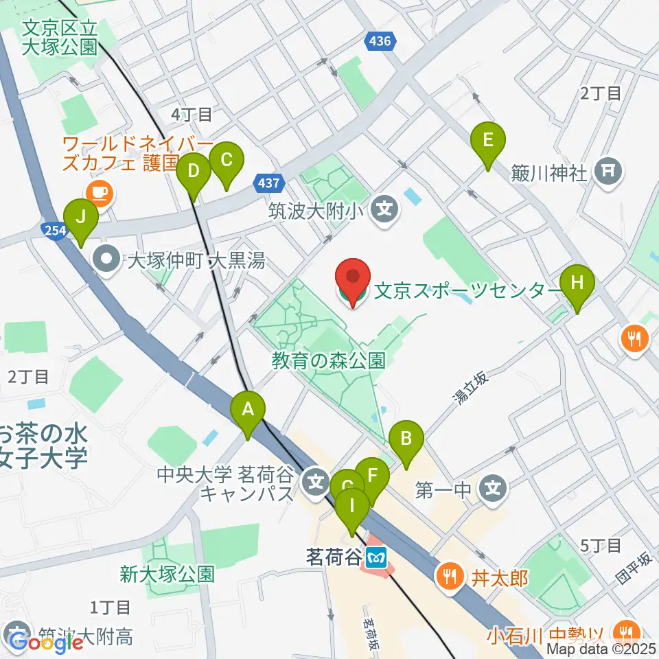 文京スポーツセンター周辺のコンビニエンスストア一覧地図