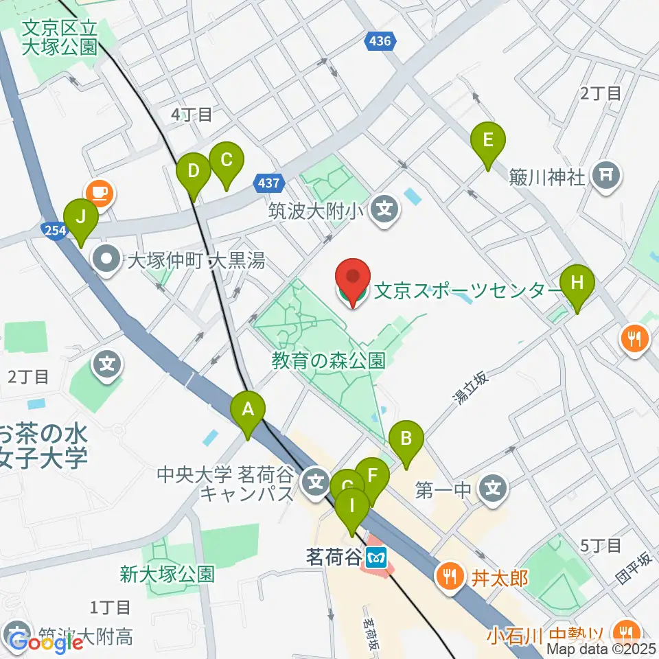 文京スポーツセンター周辺のコンビニエンスストア一覧地図