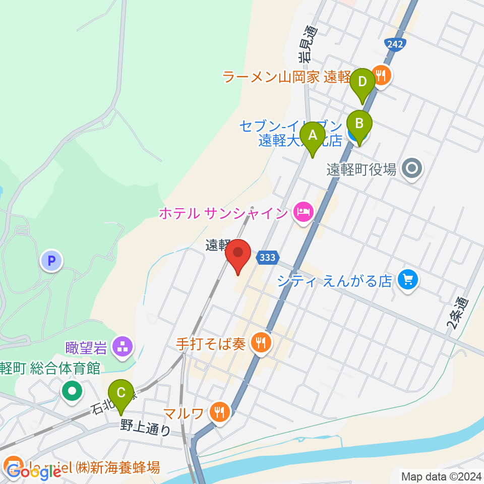 遠軽町芸術文化交流プラザ メトロプラザ周辺のコンビニエンスストア一覧地図