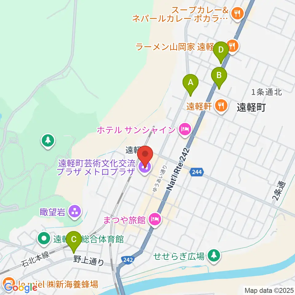 遠軽町芸術文化交流プラザ メトロプラザ周辺のコンビニエンスストア一覧地図