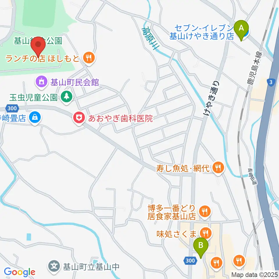 基山町総合体育館周辺のコンビニエンスストア一覧地図