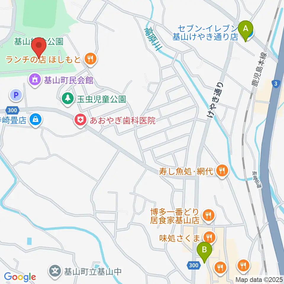 基山町総合体育館周辺のコンビニエンスストア一覧地図