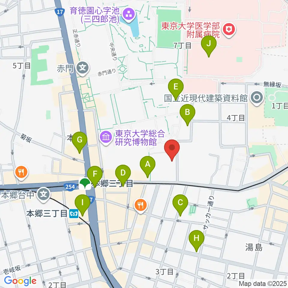 文京総合体育館周辺のコンビニエンスストア一覧地図