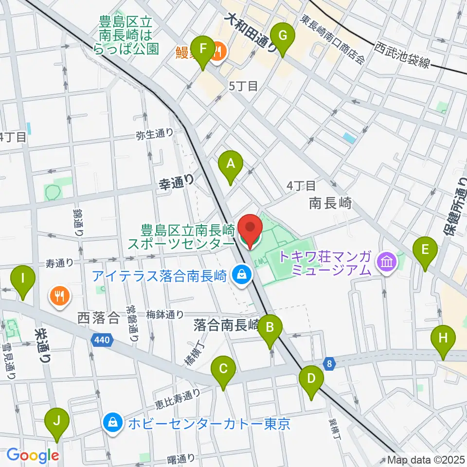豊島区南長崎スポーツセンター周辺のコンビニエンスストア一覧地図