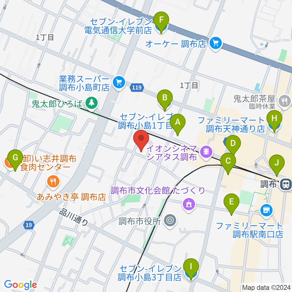 サン・ミュージックスタジオ周辺のコンビニエンスストア一覧地図