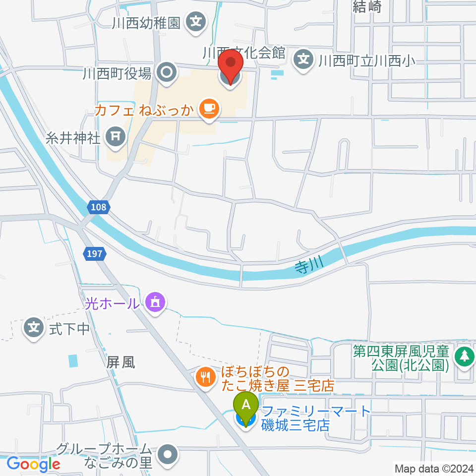 川西文化会館周辺のコンビニエンスストア一覧地図