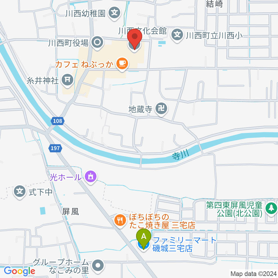 川西文化会館周辺のコンビニエンスストア一覧地図