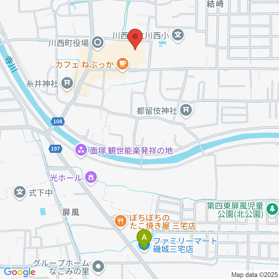 川西文化会館周辺のコンビニエンスストア一覧地図