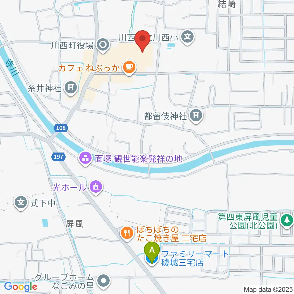 川西文化会館周辺のコンビニエンスストア一覧地図