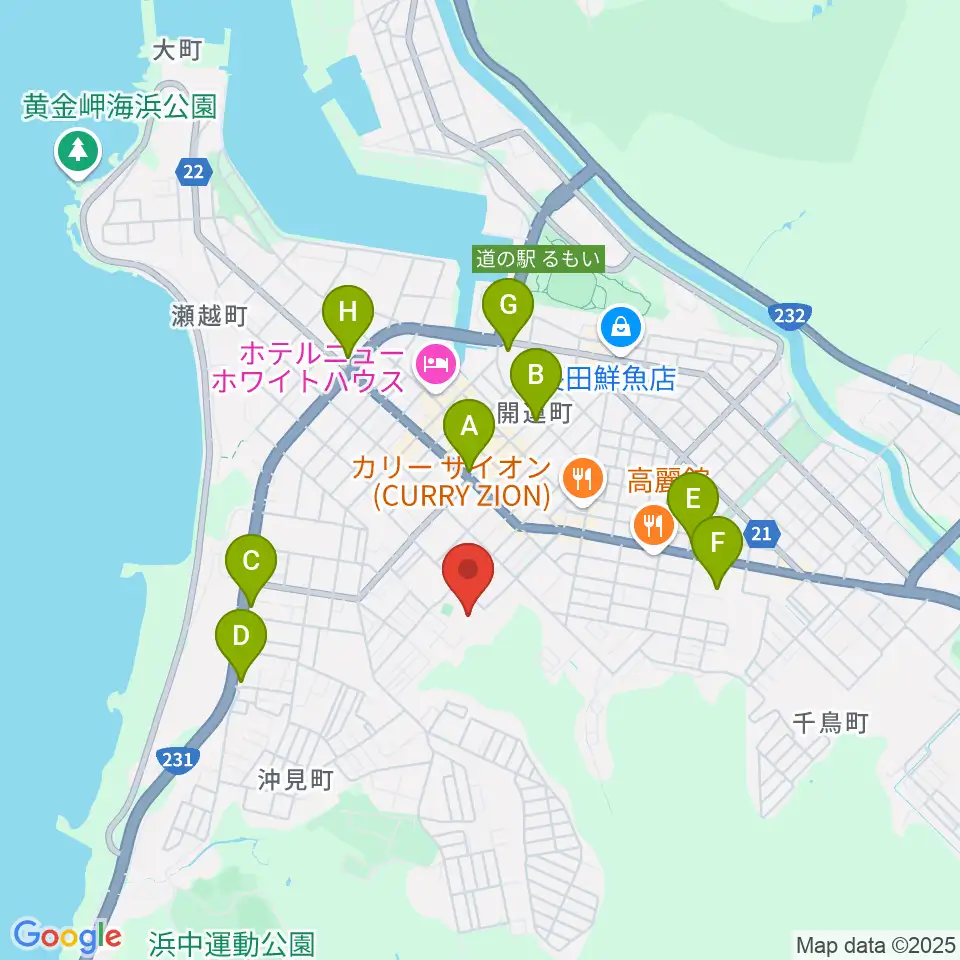 留萌市文化センター周辺のコンビニエンスストア一覧地図