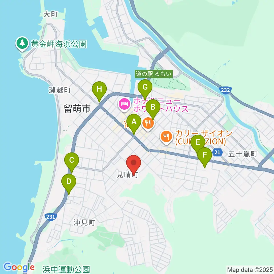 留萌市文化センター周辺のコンビニエンスストア一覧地図