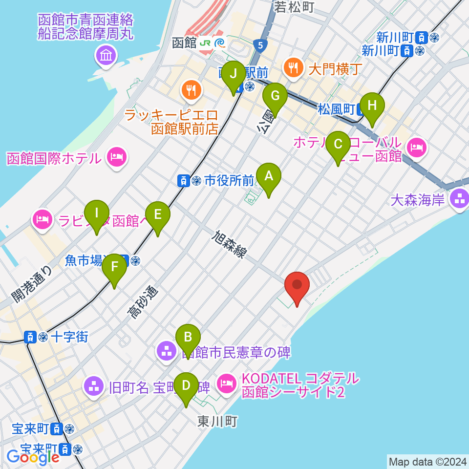 サン・リフレ函館周辺のコンビニエンスストア一覧地図