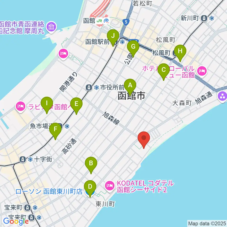 サン・リフレ函館周辺のコンビニエンスストア一覧地図