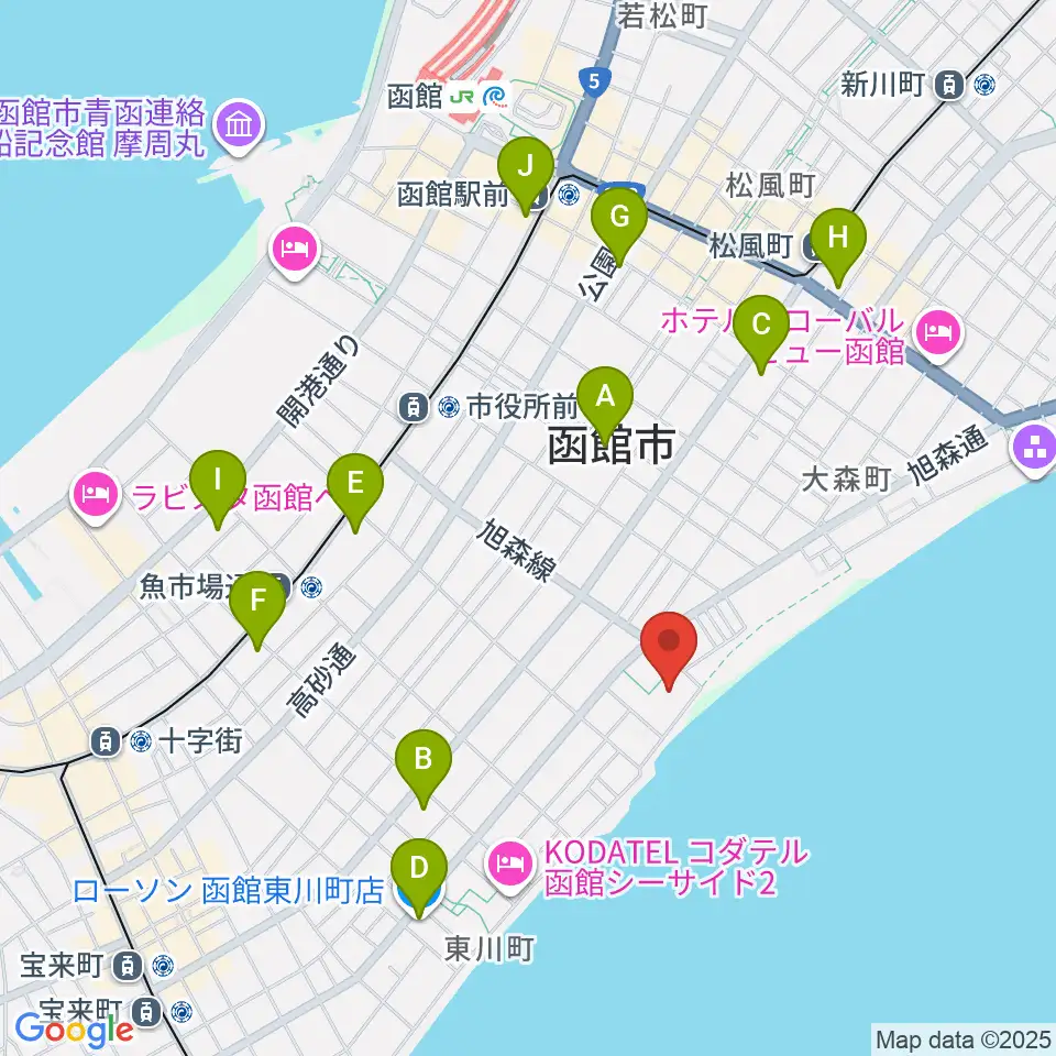 サン・リフレ函館周辺のコンビニエンスストア一覧地図