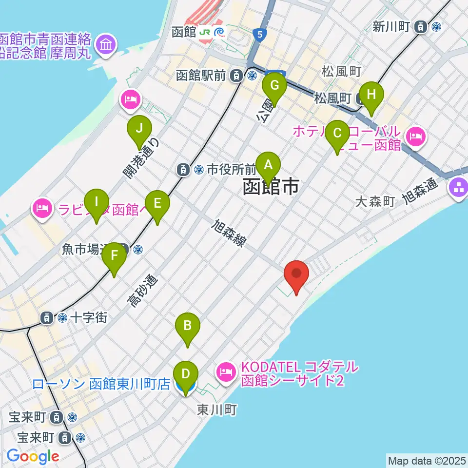 サン・リフレ函館周辺のコンビニエンスストア一覧地図