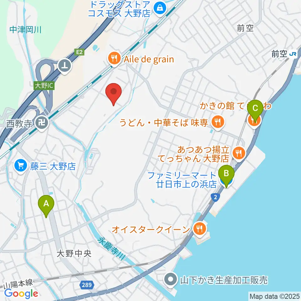 フジタスクエアまるくる大野周辺のコンビニエンスストア一覧地図