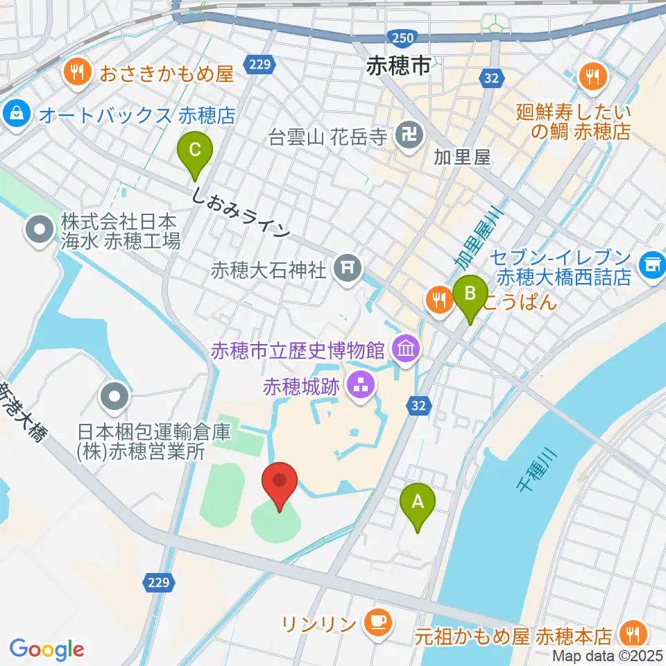 赤穂トラストホープ球場周辺のコンビニエンスストア一覧地図